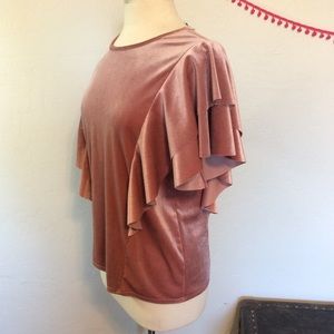 EVEREVE pink velvety shirt Size M